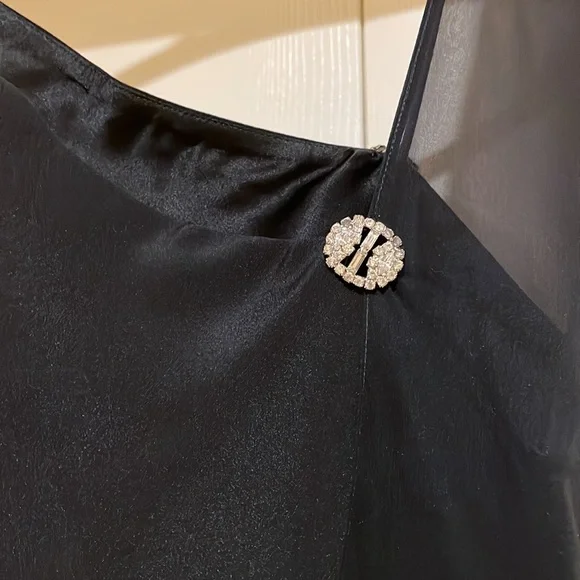 MELINDA ENG COUTURE BLACK 100% SILK GOWN size 10 - Picture 8 of 10